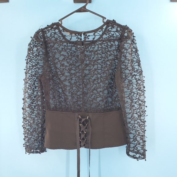 Lulumari black lace sheer long sleeve top - Picture 6 of 11